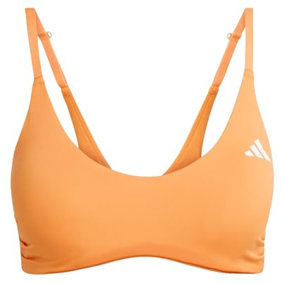 adidas Women's Optime Essentials Workout Light Support Bra Adjustable Straps, Pure Orange, S