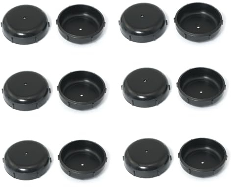 RLECS Lot de 12 patins antidérapants pour pieds de table et de chaise en fer forgé de 38 mm - Embouts de rechange en plastique pour pieds de chaise d'extérieur