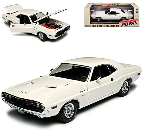 alles-meine.de GmbH Dodg. Challenger R/T Coupe Weiss Vanishing Point Fluchtpunkt San Francisco 1. Generation 1969-1974 1/18 Greenlight Modell Auto mit individiuellem Wunschkennze..