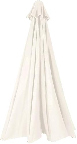 ILiemao Toldo de Repuesto para Sombrilla Patio 6/8 Varillas 3.5/2.5/3.0/4m Cubierta Tela Paraguas Exteriores Recambio Grueso y Fuerte jardín Piscina Terrazas(Beige Blanco,8 Ribs 4.0m)