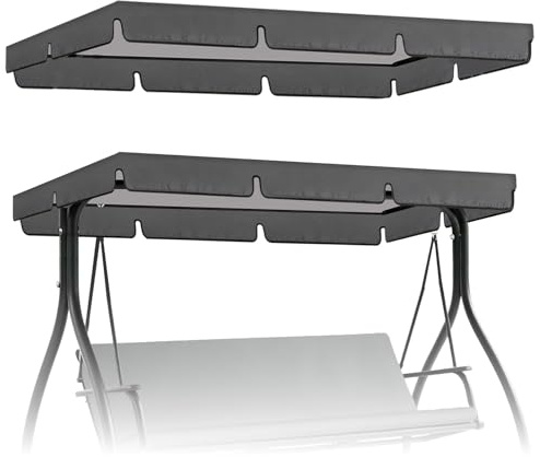 AOOWU Hollywoodschaukel Abdeckung 2-3Sitzer, Gartenschaukel Abdeckplane, Reißfest Oxford Hollywoodschaukel Dachbezug Wasserfest & Winddicht & UV-Schutz-für Gartenschaukel & Schaukelbank,195×125×15CM