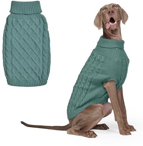 Spark Paws Strickpullover für Hunde – Winterkleidung, Klein, Mittel, Groß | Stretchkragen, Bündchen und Saum, tiefer V-Ausschnitt, weiches Polycore-Garn, maschinenwaschbar