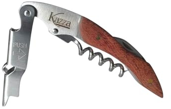 Kazza Couteau de sommelier -Tire bouchon professionnel en Acier Inoxydable, Le Meilleur Choix pour les Serveurs, Barmans, avec décapsuleur et coupe capsule, Limonadier avec Boîte Cadeau
