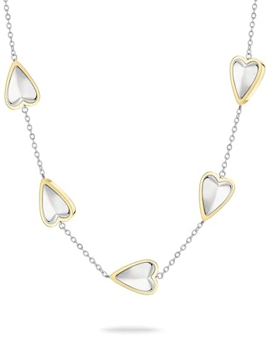LIEBESKIND BERLIN Damen Schmuck mit Herz - Funkelnde Kette, Armband und Ohrringe mit Glasherz aus Edelstahl in Silber, Gold & Roségold - zeitlos, modern und alltagstauglich - Geschenkidee