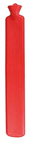 Wärmflasche Faba Care by Sänger LONGI 2,5 L Gummi, Naturgummi Wärmeflasche, Schlauch, Premium Gummiwärmflasche extra lang, Rot