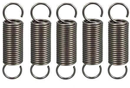 sourcing map 5Pcs Extended Tension Spring Wire Dia 0.04, OD 0.39, Free Length 1.57 Spring Steel Small Dual Hook Tension Springs for Production