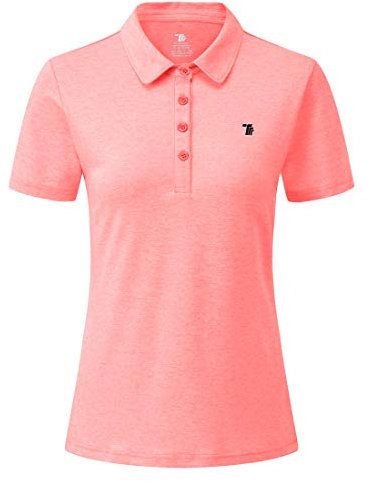 donhobo Polo da donna a maniche corte Basic Casual Polo Sport Running Quick Dry Golf Polo Shirts Colore: rosa. XS