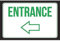 Nuovo segnale di avvertimento ingresso freccia sinistra bianco nero verde stampa avviso cliente dipendente affari 8x30 cm