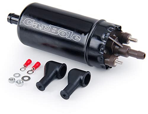 CarBole Pompa del Carburante Elettrica Esterna in Linea a 125PSI,Pompa per Carburante ad Alta Pressione 12V,250BHP,Sostituzione del Codice Duo - Nero