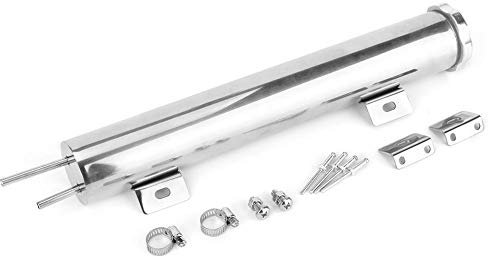 13 x 2inch Radiator Coolant Overflow Puke Tank Polished Stainless Steel