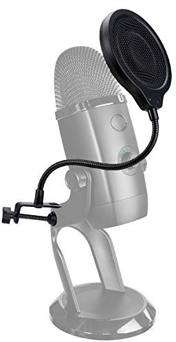 Yeti X Mikrofon Popschutz - Drei Schichten Pop Filter mit Flexiblem 360° Schwanenhals Clip Stabilisierungs Arm für Blue Yeti X Mikrofon von YOUSHARES