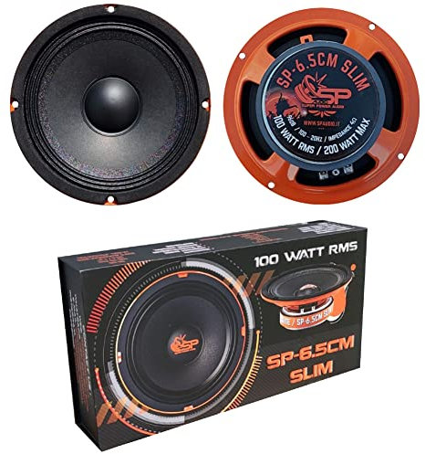 SP Audio 2 MIDRANGE SP6.5CM-SLIM altoparlanti diffusori 16,50 cm 165 mm 6.5 di diametro 100 watt rms 200 watt max impedenza 4 ohm 96 db spl auto, a coppia