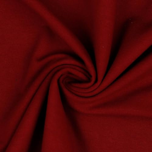Jerseystoff Uni Meterware Tex Standard 100 zertifiziert 69 Farben zur Auswahl Uni + Meliert (041 I Bordeaux, 100 x 150cm)