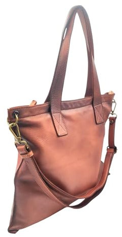 Bayside BS629 Clutch für Damen, halbmondförmig, Vintage Leder