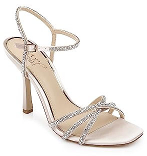 Jewel Badgley Mischka Damen Georgia Sandale mit Absatz, champagnerfarben, 41 EU