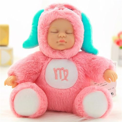 Zwölf Sternzeichen Schlaf süße Puppe Plüschpuppe sitzende Emaille Puppe Kinder Schlafen beruhigende Puppe Geschenke für Kinder Geschenke für Mädchen 28 cm hoch, 17 cm hoch (Widder, M)