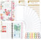 Budget Planner Budget Binder A6, Budgetplaner Geld Organizer mit Weiche Tasche, TAOPE Budget Binder Notizbuch A6 Cash Stuffing, Haushaltsbuch mit Geldfächer, Budget Planner Rosenblüte Rosa Rose - Weiß