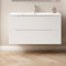 Kibath Mueble de Baño con Lavabo Boreal 100 cm 2 cajones suspendido Acabado Blanco Mate Fabricado en Madera