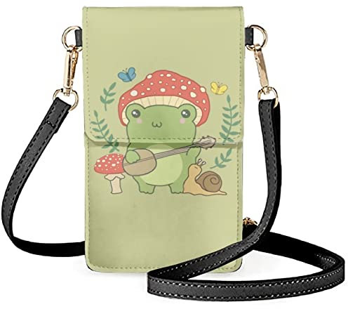 Belidome Niedliche Touchscreen-Tasche für Handykarte, kleine Umhängetasche, Frosch Pilz Schnecke, Einheitsgröße
