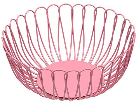 Marrakesch Orient & Mediterran Interior Frutero de metal en color rosa, 30 cm, cesta de alambre Aiske con diseño escandinavo