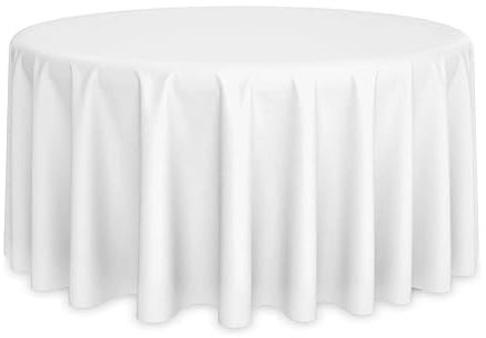 Tischdecke Rund Weiß Unifarben Polyester (300 cm)