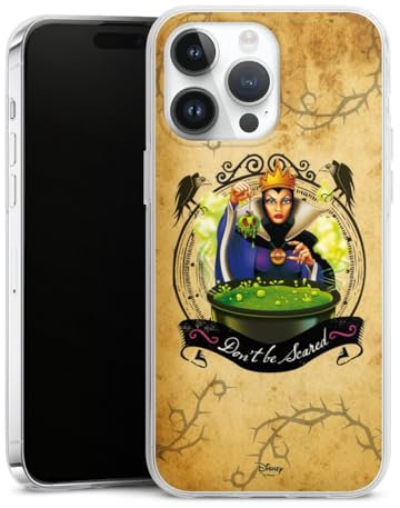 Custodia di silicone compatibile con Apple iPhone 14 Pro Max Custodia trasparente Cover per smartphone trasparente Biancaneve Disney Prodotto ufficiale su licenza