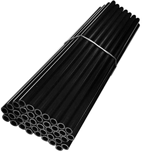 cyclingcolors 72x Couvre Rayon Roue Avant arrière Jante Tube Paille Fendue 235 mm (21 Pouces) idéal vélo BMX Fixie Moto cyclomoteur Pit Dirt Cross (Noir)