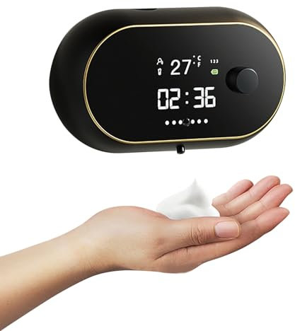 Yuehuamech Automatischer Seifenspender an der Wand befestigter elektrischer Auto schäumender Handseifenspender schäumender Handdesinfektionsmittelspender für Badezimmer Küche 450ml (Schwarz)