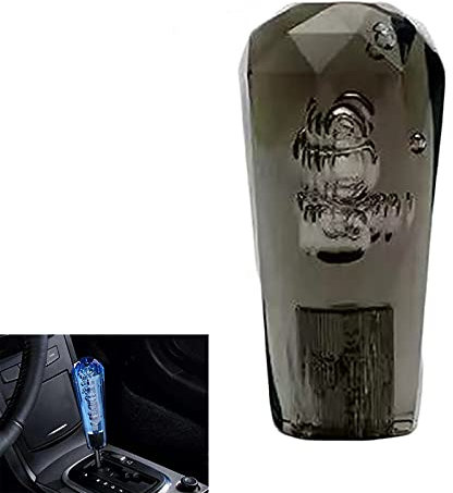 Torcarvh Schaltknauf Crystal Diamond Automatischer Schaltknauf Auto Leuchtender modifizierter Pollerkopf Passend für die meisten automatischen manuellen Fahrzeuge (Grau, 10 CM)