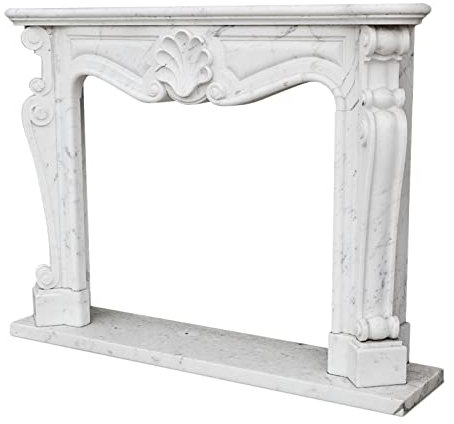 Rahmen für Kamin Calssica im Stil Louis XVI, weißer Marmor von Carrara Italian Antiques Marble Fireplace L.150 cm