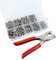 100 Sets Metal Snaps Buttons with Fastener Pliers Press Tool Kit Press Studs Kit Snap Fasteners Kit Sewing Free Buttons Set Five Claw Buckle Installation Tool Set Poppers for Sewing Clothing DIY Craft