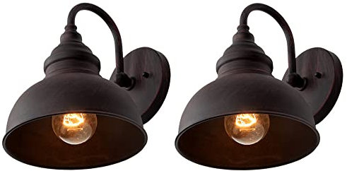 Quevia-Eletro 2Pcs Vintage Wandleuchte Gartenlampe Rostfarbe Wandlampe Aussen Innen Rustikal Balkon Außenwandlampe Wasserdicht Retro Außenleuchte Foyer Balkon Villa Fassadenlampe