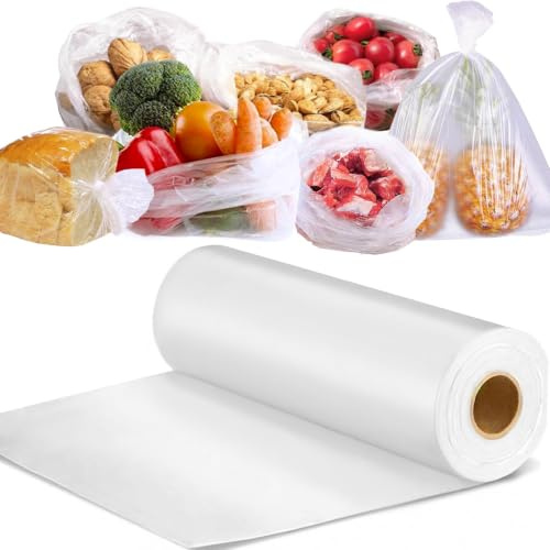Efforias 500 Polythene Bags on a Roll Fruit Vegetable Clear Plastic Butchers Polythene Counter Bag | 9 x 14 | Fruit/Veg/Food/Meat (10 Rolls - 5000 Bags)