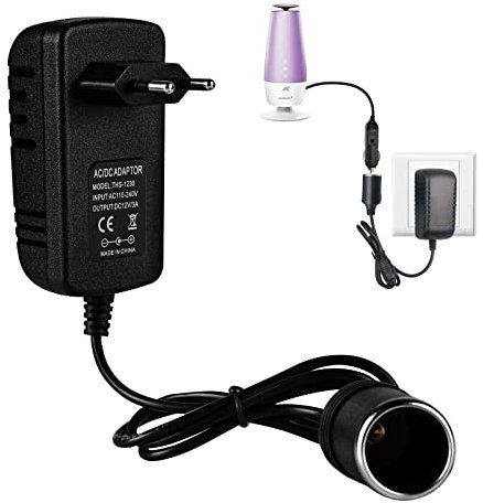 Aicharynic Adaptador Corriente para Coche, convertidor Voltaje 100V a 240V a 12V/3A (36W) Adaptador Corriente Corriente Encendedor Coche Adaptador AC-DC para navegador DVR Cargador Coche y más