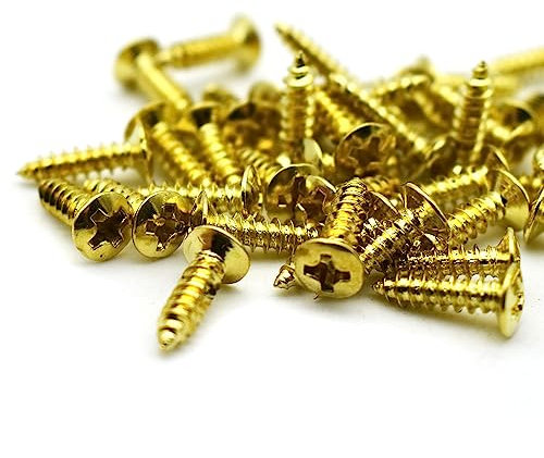 3mm Bass Pickguard Screws for 3mm Electric Guitar Mounting Screws for Fender Strat Tele TL Stratocaster Telecaster Gibson LP Les Paul SG (Gold 50pcs)