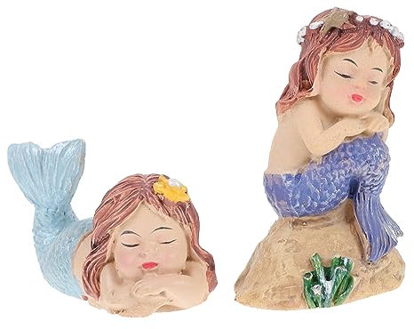 Abaodam 2stücke Meerjungfrauenfiguren Aus Kunstharz Robuste Aquarium-Dekoration Meerjungfrauen-skulpturen Für Fischbecken Dekoration Für Zuhause Und Strandpartys