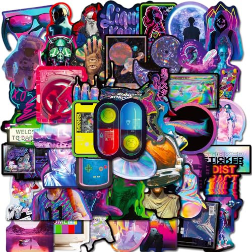 50 Stück Cyberpunk und Punk Sticker Set | Coole Aufkleber für Laptop, Wasserflasche, Motorrad, Gepäck, Skateboard und mehr