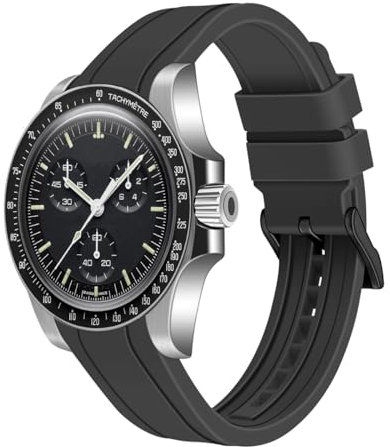 Juntan 20mm 22mm Uhrenarmbänder für Damen Herren Gebogene Enden Silikon Armband Weichem Kautschuk Sport Ersatz Uhrenarmband für Moonswatch Schnellverschluss Armbänder Männer Frauen