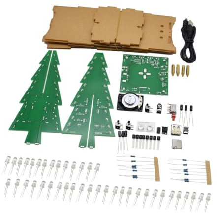 Warmhm RGB-LED-Blinkender Baum-Bausatz Weihnachtsbaum anzünden lustiger bunter 3D-Weihnachtsbaum Blinkender LED-Weihnachtsbaum Lötmontagesatz USB Suite Weihnachtsbeleuchtung HiFi
