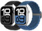Yunshare 2 Stück Geflochtenes Armband Kompatibel Mit Apple Watch 49mm 45mm 46mm 44mm 42mm 41mm 40mm 38mm für Damen Herren, Nylon für Series 10 9 8 7 6 5 4 3 SE Ultra 2 1