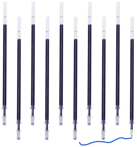 10 Stück Kugelschreiberminen, 0,5 mm Ersatzminen Kugelschreiber Minen, Einziehbare Stift Nachfüllungen, Kugelschreiber Nachfüllungen, 130 mm Länge, Kompatibel Mit meisten Einziehbare Stifte (Blau)