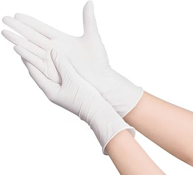 Areso Einweg-Latexhandschuhe, 100 Stück, weiße Latexhandschuhe, Einweghandschuhe, Größe M, S, L, XL, Latexhandschuhe, puderfrei, Einweghandschuhe (1000, M)