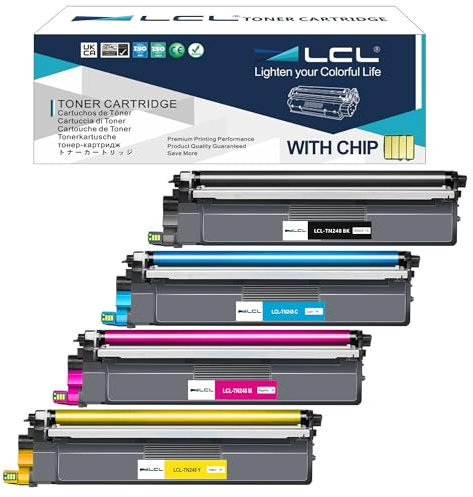 LCL Kompatible Tonerkartusche TN248 TN-248 TN-248BK TN-248C TN-248M TN-248Y (KCMY) Ersatz für Brother DCP-L3520CDW DCP-L3520CDWE HL-L8230CDW MFC-L3740CDW HL-L3220CW MFC-L8390CDW DCP-L3555CDW