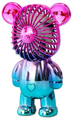 Generic Handheld Mini Bear Fan, Portable Personal USB Rechargeable Battery Powered With 3 Speeds Adjustable for Home, Outdoor, Office, Travel, Summer, Kids Girls (Pink), Small