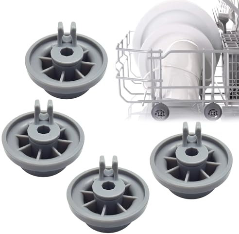 Ruote Cestello Lavastoviglie,Ruote Lavastoviglie,Ruote per Cestello Lavastoviglie,Rotelle Lavastoviglie Cestello Inferiore,Adatto per la maggior parte delle ruote del cesto della lavastoviglie,4 pcs
