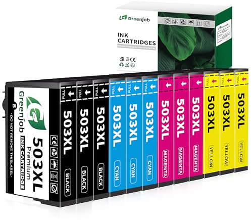 Greenjob 503XL Patronen für Epson 503 Multipack Kompatibel mit Epson Expression Home XP-5200 XP-5205 XP5200 XP5205, Workforce WF-2960 WF-2965 WF2960 WF2965 WF-2960DWF WF-2965DWF (12er-Pack)