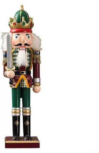 Casse-noisette en bois peint à la main 30 cm, parfait pour toutes les occasions festives (D)