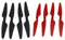 SGREHJDR 4 Stücke for Hubsan H501S X4 Rc Quadcopter Propellerblätter 2Cw/2Ccw, Rot & Schwarz (2 Satz)