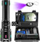 Shadowhawk Torches Led Super Bright, 500000 Lumens Rechargeable Torch With LCD Display, XHM90.2 Led Torch Powerful Flashlight, IP67 Torches Battery Powered Tactical Flashlight for Camping, Dog Walking