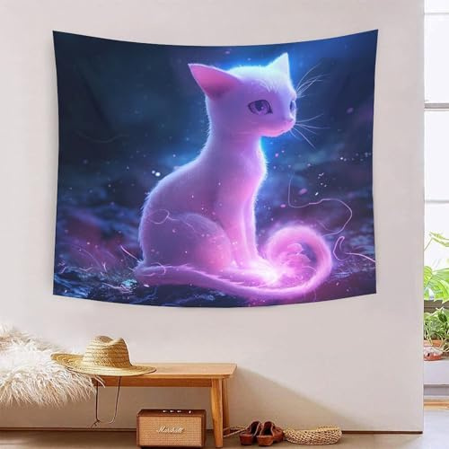 The Pokemon Mew Wandtücher Wandbehang Bettwäsche Tapisserie Hochwertige Wandteppich Für Schlafzimmer Wohnzimmer Hintergrund 70cmx100cm